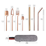 Stainless Steel Straw Combination Knife Fork Spoon