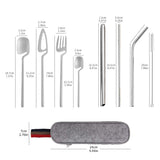 Stainless Steel Straw Combination Knife Fork Spoon