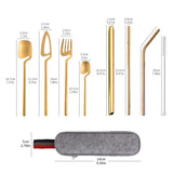 Stainless Steel Straw Combination Knife Fork Spoon